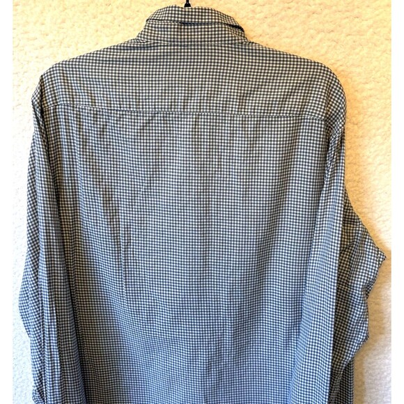 Theory Men's‎ Button Down Shirt XL Blue Gingham 100% Cotton Long Sleeve Collared - Picture 5 of 12